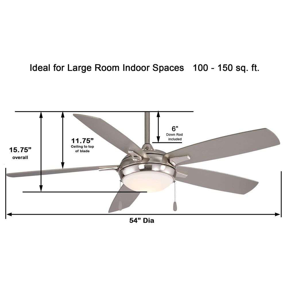 Minka-Aire Lun Aire 54" Ceiling Fan with LED Light in Brushed Nickel, , large