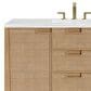 James Martin Vanities Solene 48" Single Bathroom Vanity in Seaside Oak with 3 cm Arctic Fall Solid Surface Top and Rectangular Sink, , large