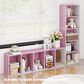 HOMLUX 5-Tier Reversible Bookshelf with Decorative Open Shelves in White and Pink, , large