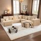 HOMLUX 5-Piece Mod U-Sectional with Chaise in Beige, , large