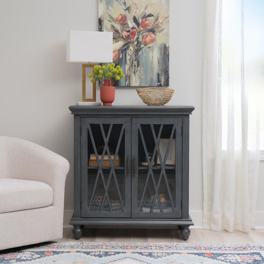 Linon Home Decor Kelcey 2-Door Cabinet in Grey, , large