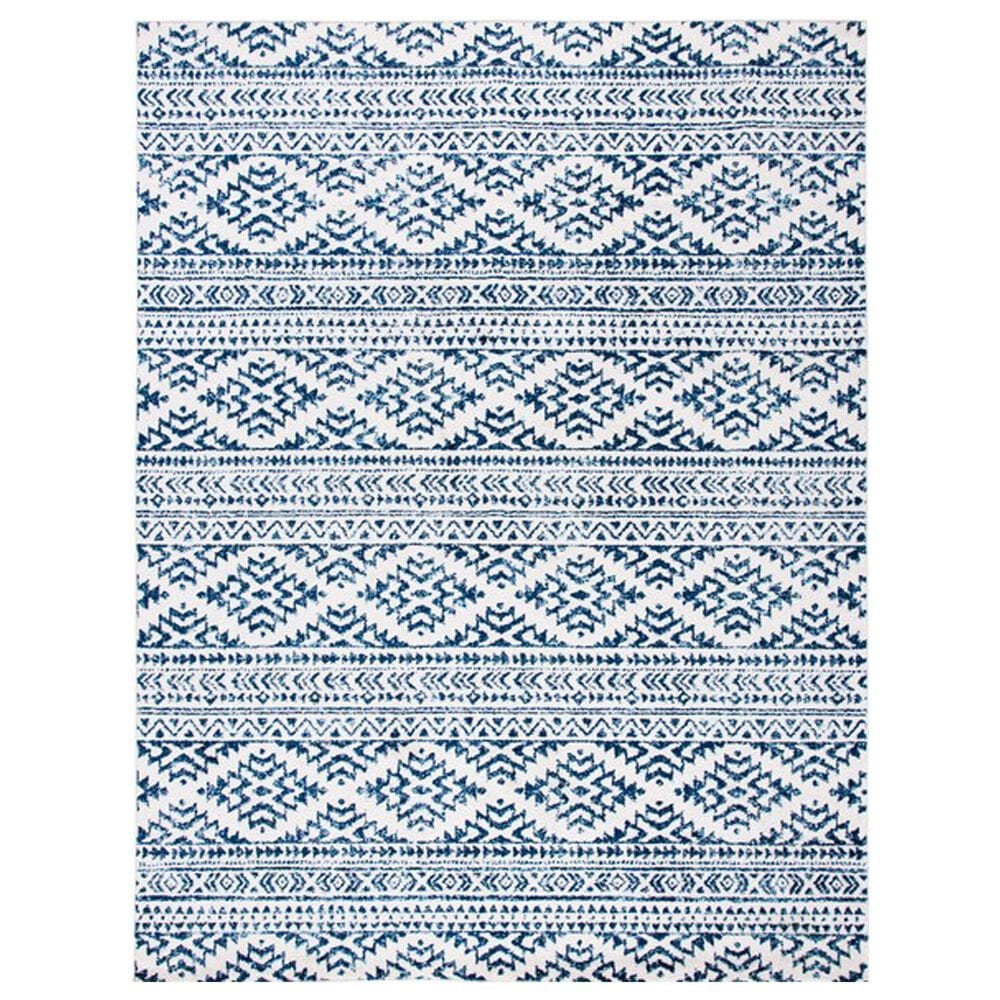 Safavieh Tulum Ivory and Blue 9" x 12" Area Rug, , large
