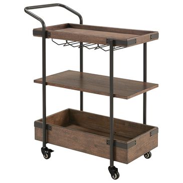 Timberlake Kyra Bar Cart in Rustic Brown and Black, , large