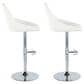 LumiSource Diana Adjustable Barstool with White Faux Leather Upholstery in Chrome (Set of 2), , large