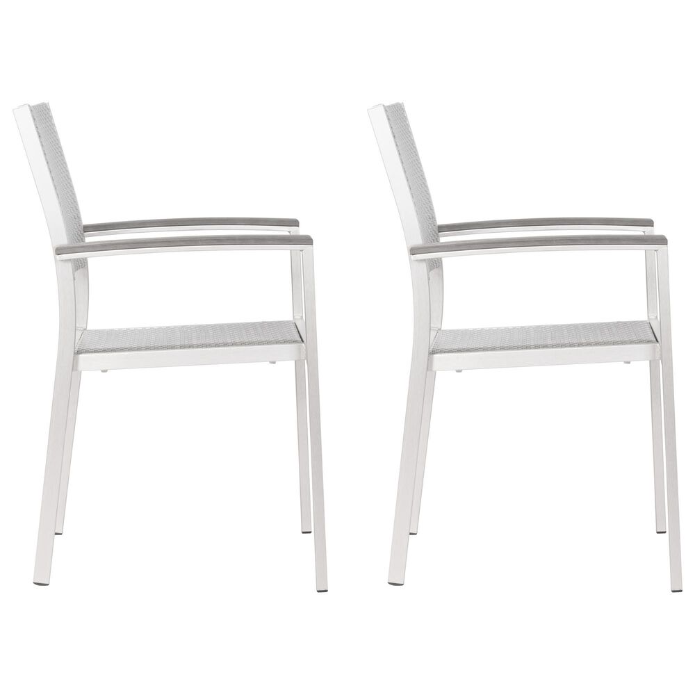 Zuo Modern Metropolitan Arm Chair in Silver &#40;Set of 2&#41;, , large