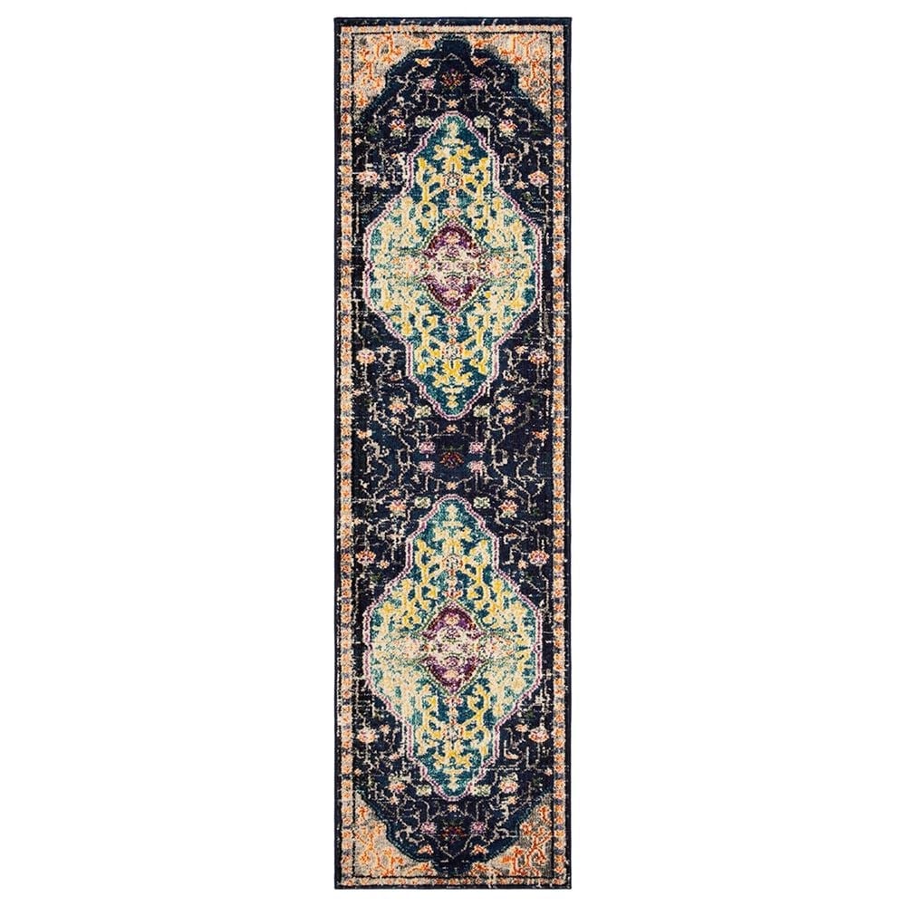 Safavieh Monaco MNC249Z-212 2"2" x 12" Black/Blue Runner, , large