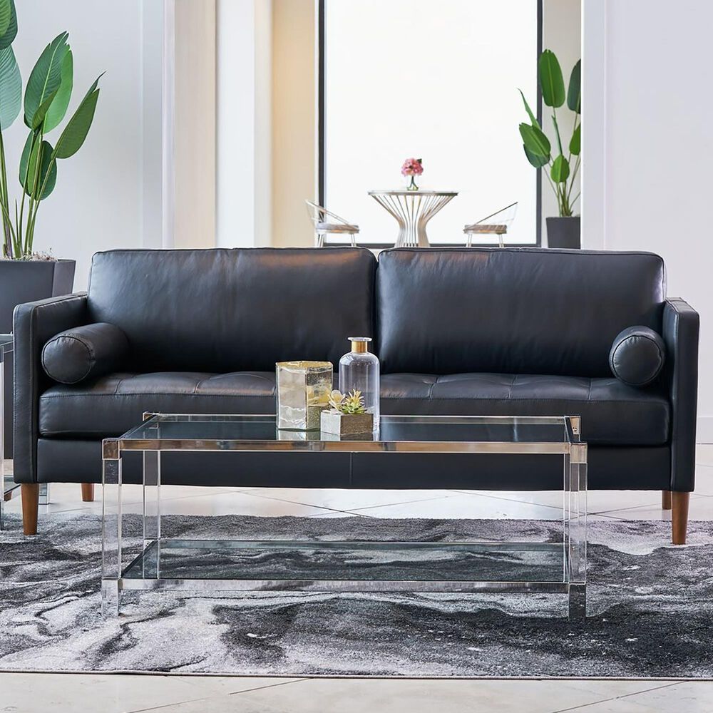 Mayberry Hill Stockholm Leather Sofa in Fiero Black, , large