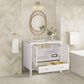 James Martin Vanities Myrrin 36" Vanity in Bright White with 3 cm Victorian Silver Quartz Top, , large