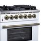 Forno Massimo 30" Freestanding Dual Fuel Range in White, , large