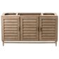 James Martin Vanities Portland 60" Single Bathroom Vanity in Whitewashed Walnut with 3 cm Arctic Fall Solid Surface Top and Rectangular Sink, , large