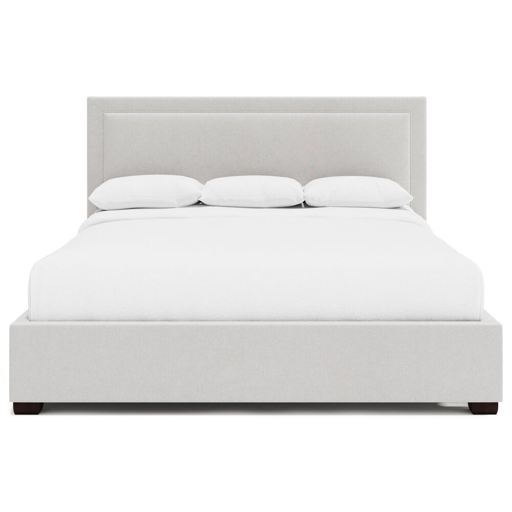 Bernhardt Morgan King Upholstered Panel Bed in White and Cream, , large
