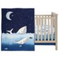 Lambs and Ivy Bubbles and Squirt Whale/Ocean Aquatic 3-Piece Baby Crib Bedding Set in Blue and White, , large