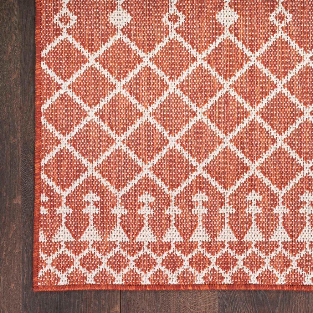 Nourison Positano Southwestern Terracotta 7&#39; x 10&#39; Indoor/Outdoor Area Rug, , large