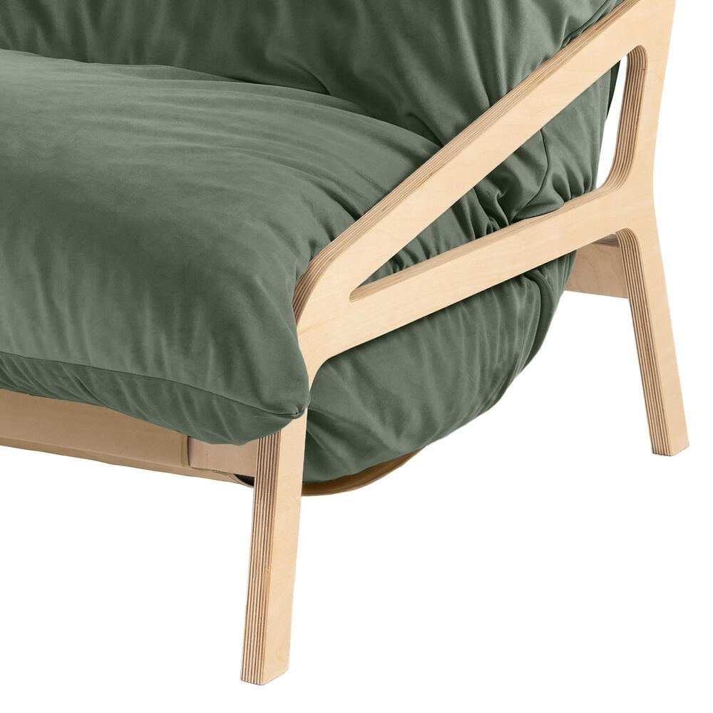 Jaxx Saxx Lush Velvet Bean Bag Lounge Chair in Green, , large