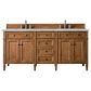 James Martin Vanities Brittany 72" Double Bathroom Vanity in Saddle Brown with 3 cm Eternal Jasmine Pearl Silestone Top, Rectangular Sinks and FreePower Wireless Charger, , large