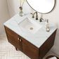 James Martin Vanities Amberly 36" Single Bathroom Vanity in Walnut with 3 cm Ethereal Noctis Quartz Top and Rectangular Sink, , large
