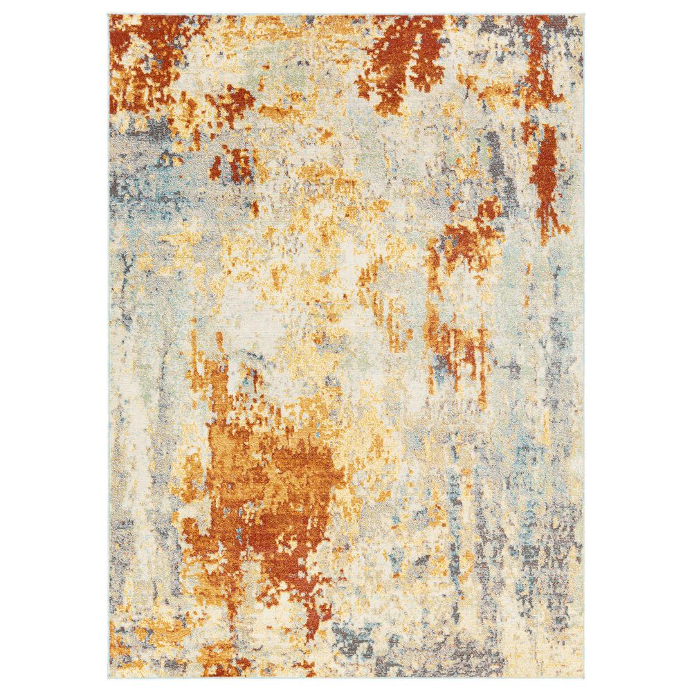 Surya Bodrum 8"10" x 12" Ivory, Orange, Saffron, Gray and Blue Area Rug, , large