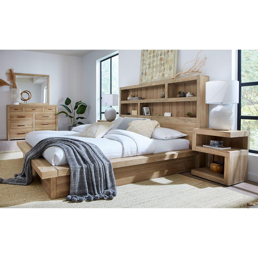 Riva Ridge Modern Loft Queen Platform Bed in Khaki, , large
