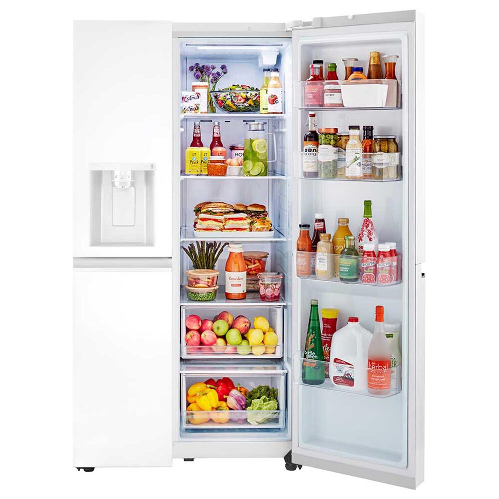 LG 27.2 Cu. Ft. Side-by-Side Refrigerator with Smooth Touch Ice Dispenser in Smooth White, , large