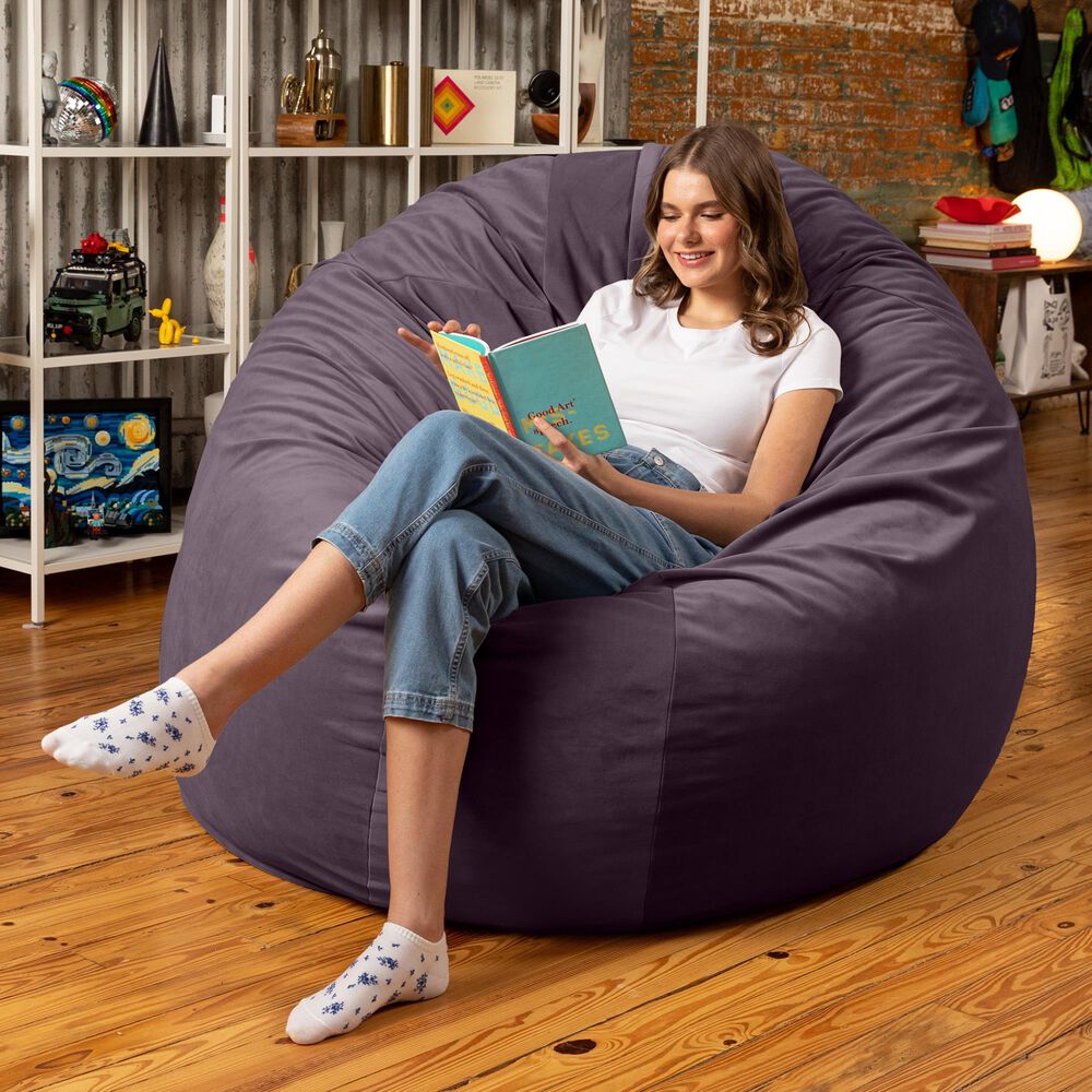 Jaxx Cocoon 6&#39; Oversized Bean Bag Chair in Purple, , large