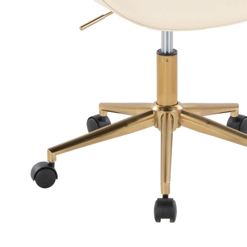 Lumisource Fabrico Office Chair with Cream Cushion in Gold, , large