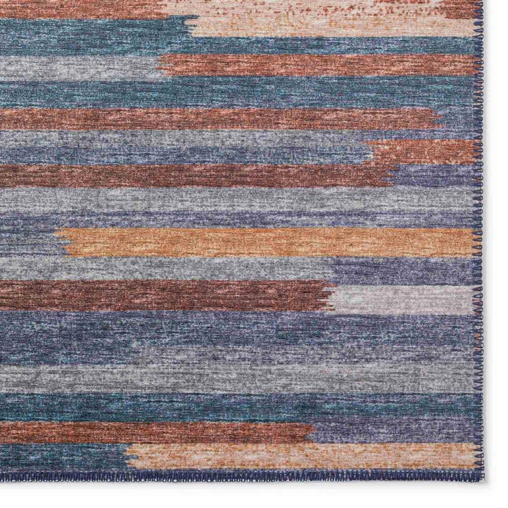 Dalyn Rug Company Sedona Striped 3&#39; x 5&#39; Denim Indoor/Outdoor Area Performance Rug, , large