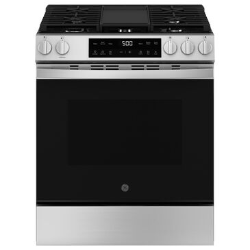 GE Appliances 30" Slide-In Front-Control Gas Range with Steam Clean in Stainless Steel, , large