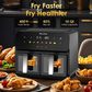 HOMLUX 10 Qt Dual Air Fryer with Easy-View Window in Black, , large
