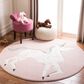 Safavieh Carousel CRK163 3" Round Pink and Ivory Kids   Area Rug, , large