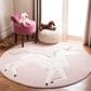 Safavieh Carousel CRK163 3" Round Pink and Ivory Kids Area Rug, , large