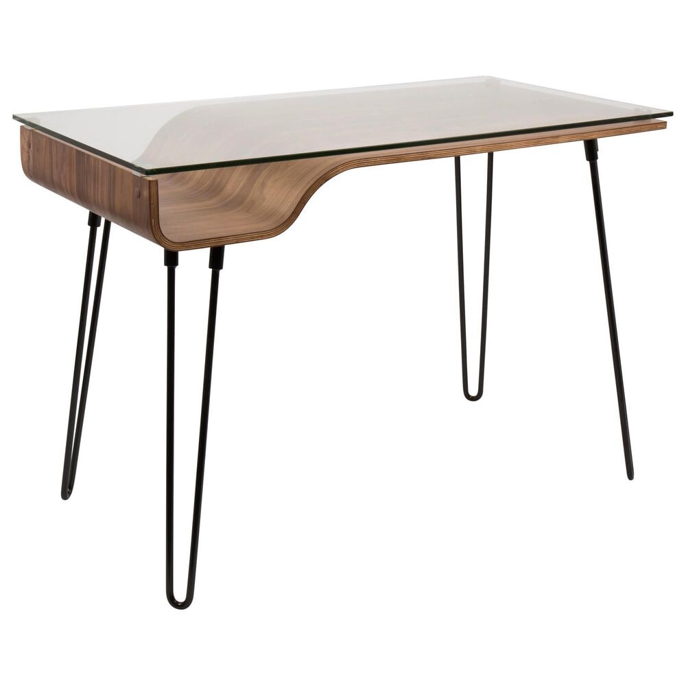 Lumisource Avery Writing Desk in Black, Walnut and Clear, , large
