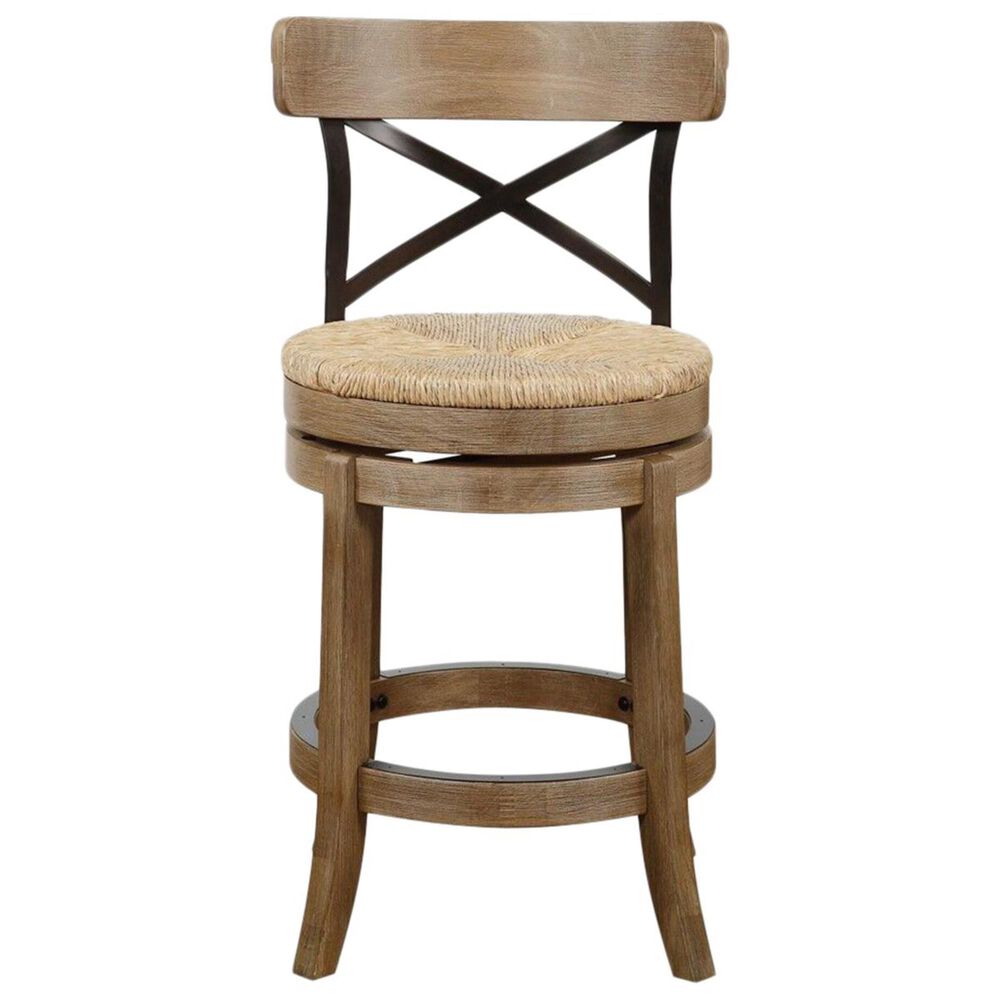 Boraam Industries Myrtle 24" Swivel Counter Stool in Wheat Wire-Brush, , large