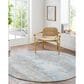 Surya Brunswick 7"10" Round Blue, Taupe, Cream, Tan, Seafoam and Gray Area Rug, , large