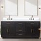Lexora Home Abbey 72" Double Bathroom Vanity in Black Oak with 2 cm White Cultured Marble Top and Rectangular Sinks, , large