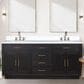Lexora Home Abbey 72" Double Bathroom Vanity in Black Oak with 2 cm White Cultured Marble Top and Rectangular Sinks, , large