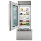 Sub Zero 17 Cu. Ft. Classic Left Hinge Bottom Freezer Refrigerator with Glass Door and Pro Handle in Stainless Steel, , large