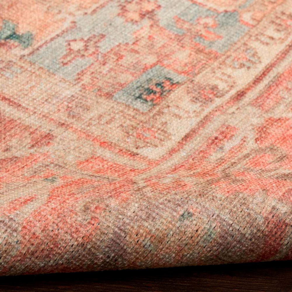Nourison Vintage Washables Coral and Taupe 4' x 6' Area Rug, , large