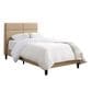 CorLiving Twin Upholstered Platform Bed in Cream, , large