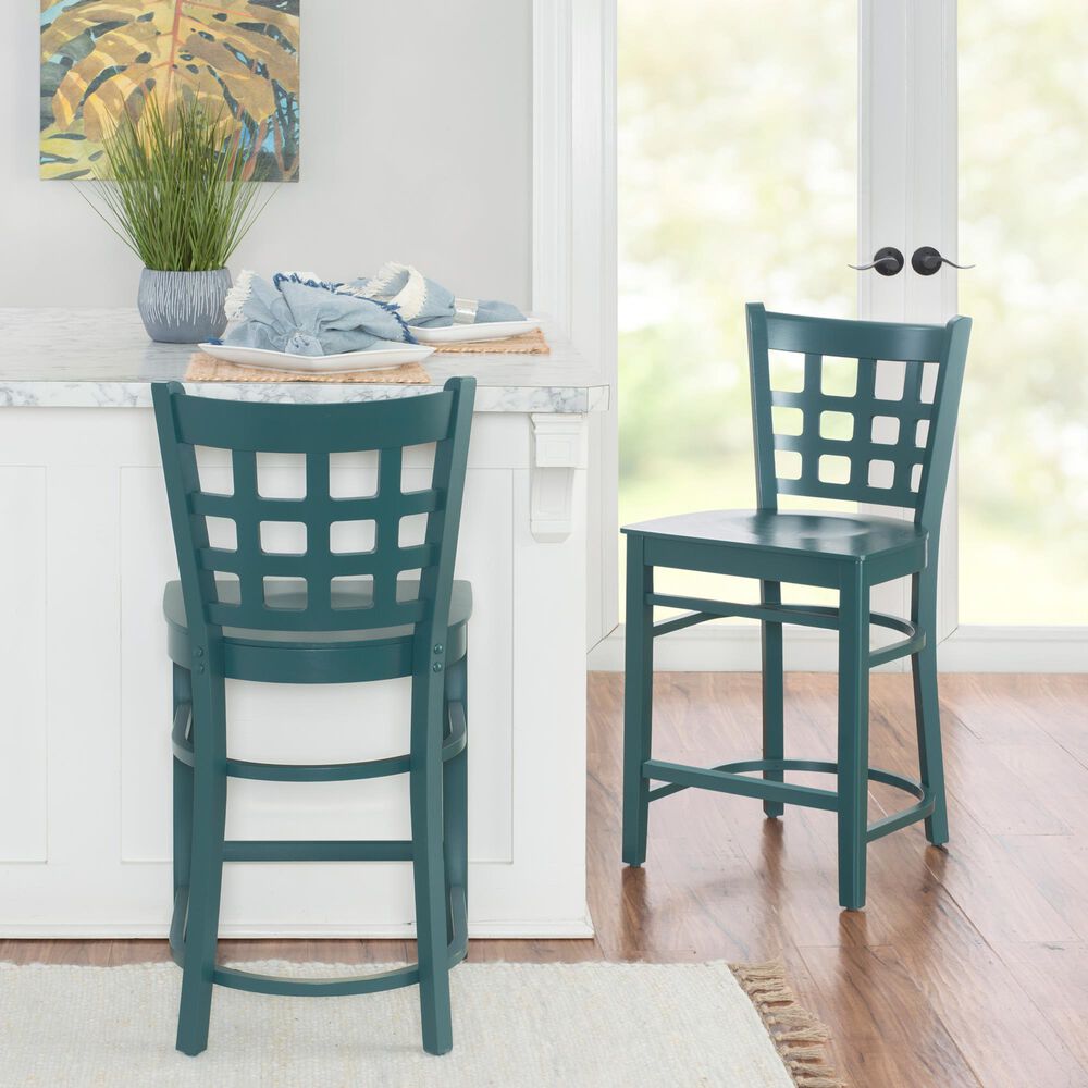 Linon Home Decor Lola Counter Stool in Hunter Green, , large