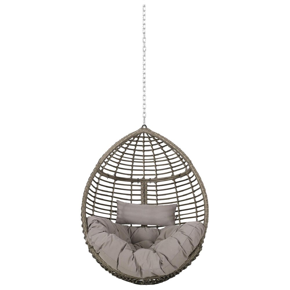 Noble House Morris Patio Hanging Chair in Gray, , large