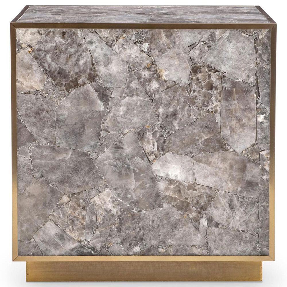 Bernhardt Tildon Accent Side Table in Smokey and Aged Brass, , large