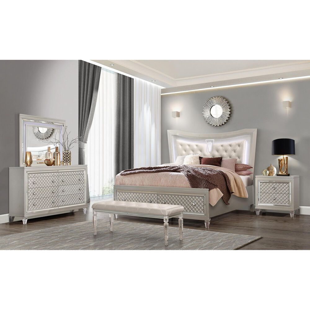 Global Furniture USA Paris Nightstand With Acrylic Legs in Champagne, , large