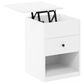 HOMLUX 1-Drawer Lift Top Nightstand in Solid White, , large