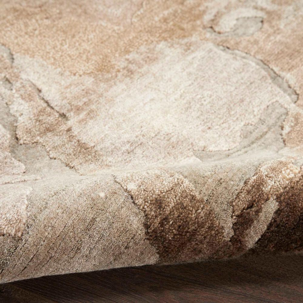 Nourison Silk Shadows 2&#39;3&quot; x 8&#39; Beige and Silver Runner, , large