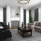 Maple and Jade 49" x 36" Fireplace Screen in Black, , large