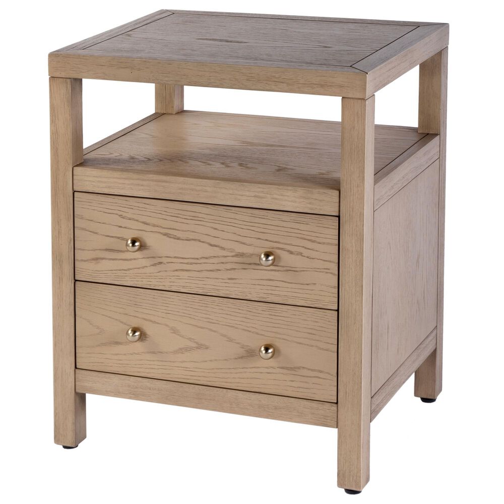 Butler Specialty Company Nora 2 Drawer Nightstand with Open Shelf in Light Oak, , large