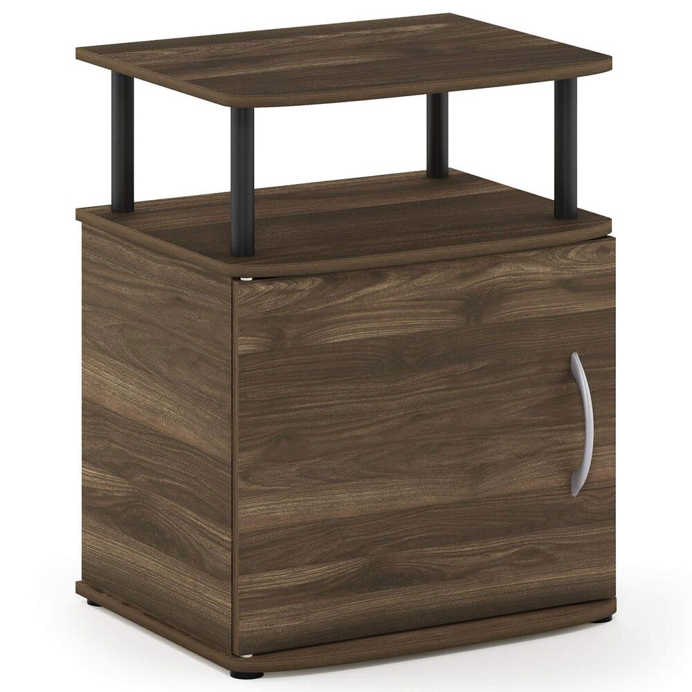 HOMLUX End Table with Open Shelf in Columbia Walnut and Black, , large