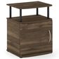 HOMLUX End Table with Open Shelf in Columbia Walnut and Black, , large