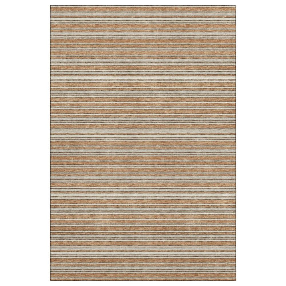 Dalyn Rug Company Soft Essentials Striped Copper 10" x 14" Indoor/Outdoor Area Rug, , large