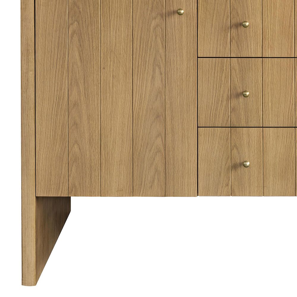 James Martin Vanities Hudson 60" Single Bathroom Vanity in Light Natural Oak with 3 cm Victorian Silver Quartz Top and Rectangular Sink, , large